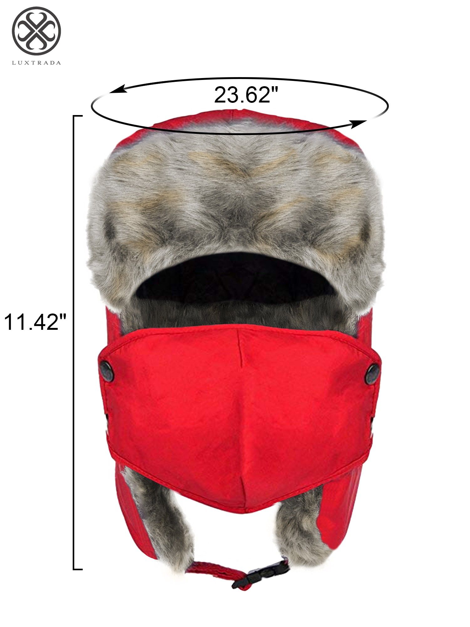 Luxtrada Winter Hats for Men and Women Trooper Hunting Hat Ushanka Hat Ski Hat with Ear Flaps Windproof Waterproof Warm Hat (Red) - image 3 of 10