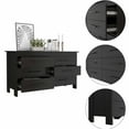 thumbnail image 3 of JERFIT Modern 6-Drawer Dresser with Metal Pulls, Rectangle Storage Chest for Bedroom, Black Wengue Finish, 3 of 7