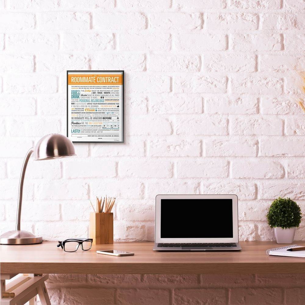 Stupell Industries Roommate Contract Funny Word Design Framed Wall Art by Jadei Graphics