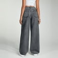 thumbnail image 4 of Women Jeans High Waisted Denim Pants Elastic Waist Stretchy Loose Curvy Denim Pants, 4 of 7
