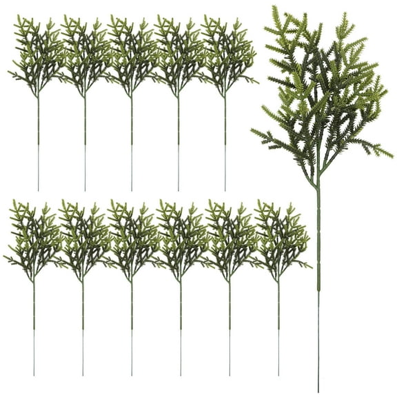 WHAMVOX 12Pcs Pine Needles Stems Picks Artificial Pine Branches DIY Crafts Christmas Branches