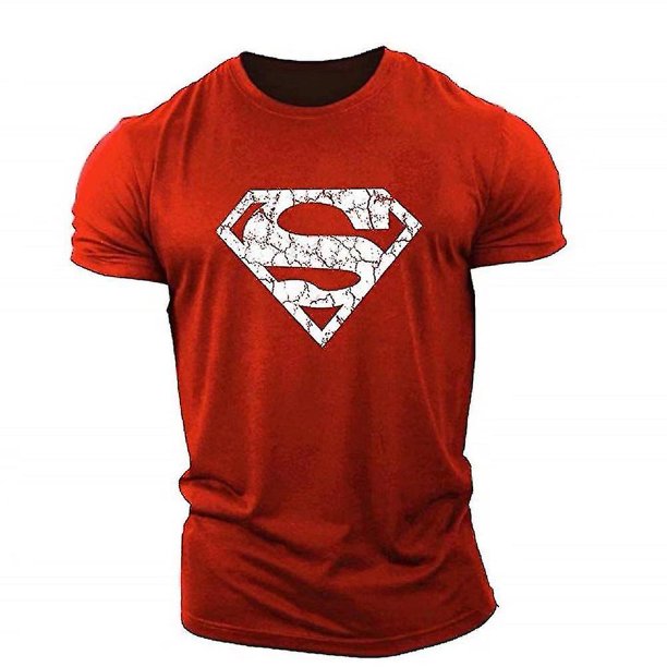Superman Vascular Gym Training Top Short Sleeve T-shirt zhangyuxiang LED