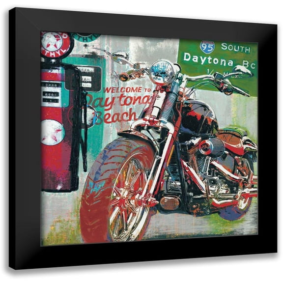 Foster, Ray 12x12 Black Modern Framed Museum Art Print Titled - Daytona Beach