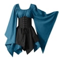 thumbnail image 2 of Patlollav Women Costumes Gothic Retro Long Sleeve Corset Dresses Long Sleeve Knee-High Dress, 2 of 7