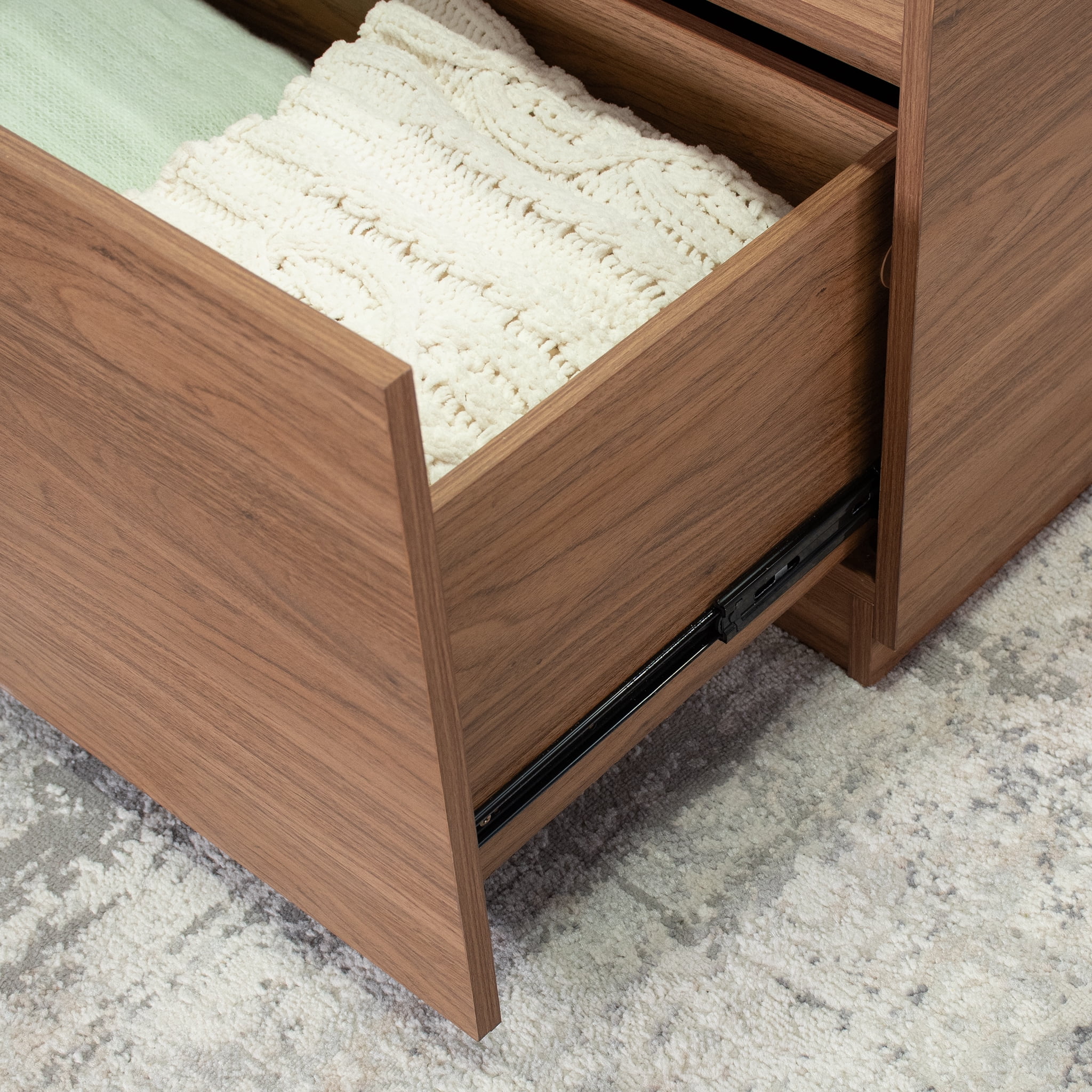 Mainstays Storage Coffee Table, 2 Drawers, Warm Walnut Finish