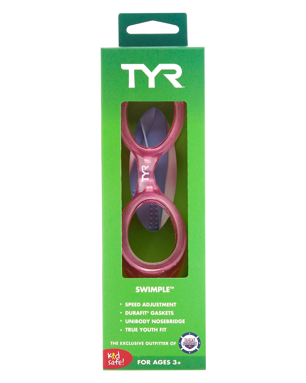 (4 pack) TYR Aqua Blaze Kids Swim Goggles - Swimming Goggles for Boys & Girls, UV Protection, Anti-Fog, Ages 3-10, Clear/Pink