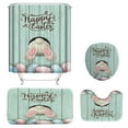 thumbnail image 1 of Easter Shower Curtain Set Cute Rabbit and Pink Eggs 4-Piece Happy Easter Shower Curtain Set with Non-Slip Rug  Toilet Cover Bath Mat Hook, 1 of 6