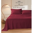 thumbnail image 5 of 100% Pima Cotton RV-King Size 4-PCs Sheet Set (Stripe, Burgundy) Fits 27-30â€ Deep Pocket, 600 Series Sateen Weave, 5 of 5