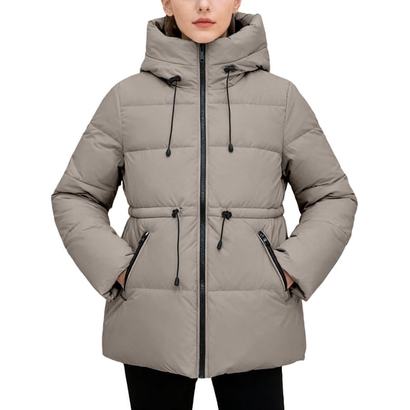 Winter Coats for Women Winter Coat Warm Thermal Insulated Hooded Jacket With Slim Fit Waist For Cold Weather Windproof Outdoor Activities Casual Fashion Winter Jackets for Women