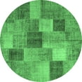 thumbnail image 1 of Ahgly Company Indoor Round Patchwork Emerald Green Transitional Area Rugs, 7' Round, 1 of 4