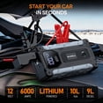 thumbnail image 3 of 6000A Car Jump Starter, 12V 8000 mAh Portable Jump Starter Car Battery Booster Jump Box Pack for 10.0L Gas & 9.0L Diesel Engines with LED Light, 3 of 10
