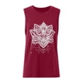 thumbnail image 5 of Trendfront Womens Mandala Flower Graphic Tank Top Crew Neck Sleeveless Top Floral Print Summer Tee Pullover Casual Daily T Shirts, 5 of 6