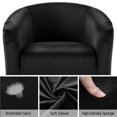 thumbnail image 4 of Yaheetech Velvet Upholstered Barrel Club Chair with Sturdy Construction, Set of 2, Black, 4 of 8