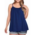 thumbnail image 3 of Plus Size Tank Tops for Women Loose Spaghetti Strap Tunic Blouses Royal Blue S, 3 of 7