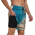 thumbnail image 2 of Kdxio Shells and Starfish Print Mens Swim Shorts with Mesh Lining, Breathable and Quick-Drying, Adjustable Waist, Privacy Pocket-Large, 2 of 6
