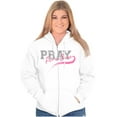 thumbnail image 4 of Pray For A Cure Breast Cancer Sport Zip Hoodie Sweatshirt Women Brisco Brands S, 4 of 6