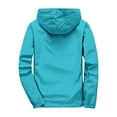 thumbnail image 4 of Dwelliawo Men's Lightweight Waterproof Rain Jacket Waterproof Hiking Windbreaker Hooded Jackets Lightweight Outdoor Work Travel Jacket Casual Rain Full Zip Raincoat with Pocket Light Blue 2XL, 4 of 4