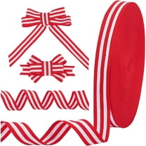 50 Yard Red White Striped Ribbon 20mm Christmas Grosgrain Fabric Ribbon Stripe Craft Ribbon Roll