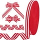 thumbnail image 1 of Cinta de rayas rojas y blancas de 50 yardas (47 metros), 20 mm, cinta de grosgrain navideña, rollo de cinta para manualidades, 1 of 7