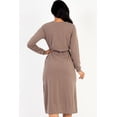 thumbnail image 5 of French Terry Midi Dress with Long Sleeves and Tie Front, 5 of 11