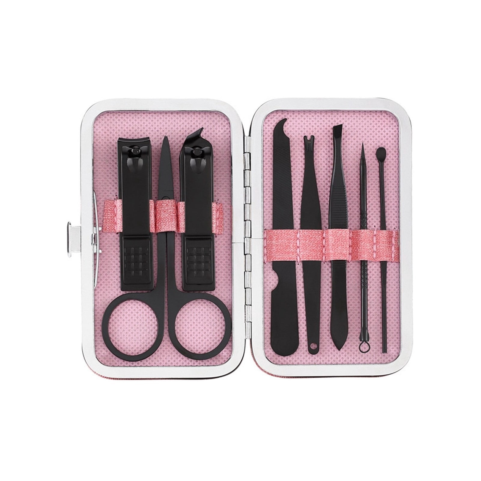 8pcs / Set Stainless Steel Manicure Clippers Pedicure Set Portable Travel Hygiene Tool Set Scissors Tweezers Manicure Set