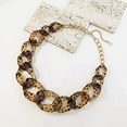 thumbnail image 3 of BOCAR Statement Chunky Acrylic Chain Link Choker Necklace Fashion Women Collar Necklaces Acrylic Resin Chain Necklace(N0097-Tortoiseshell), 3 of 7
