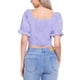 thumbnail image 3 of TOP CORTO SMOCKED INSPIRADO CHIC PARA MUJERES CON MANGAS BOLLO EN CUADROS GINGHAM LILA CLARO TAMAÑO S, 3 of 6