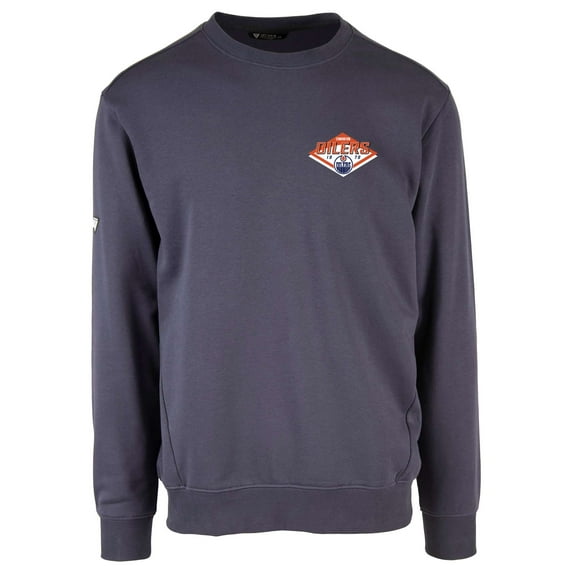 Men's Levelwear Navy Edmonton Oilers Zane Club Patch 2.0 Pullover Sweatshirt