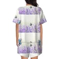 thumbnail image 3 of Picia Lavender and Butterfly Pajamas Sets for Women Soft Short-Sleeved Pjs with Lounge Shorts Two Piece Sleepwear-Large, 3 of 9