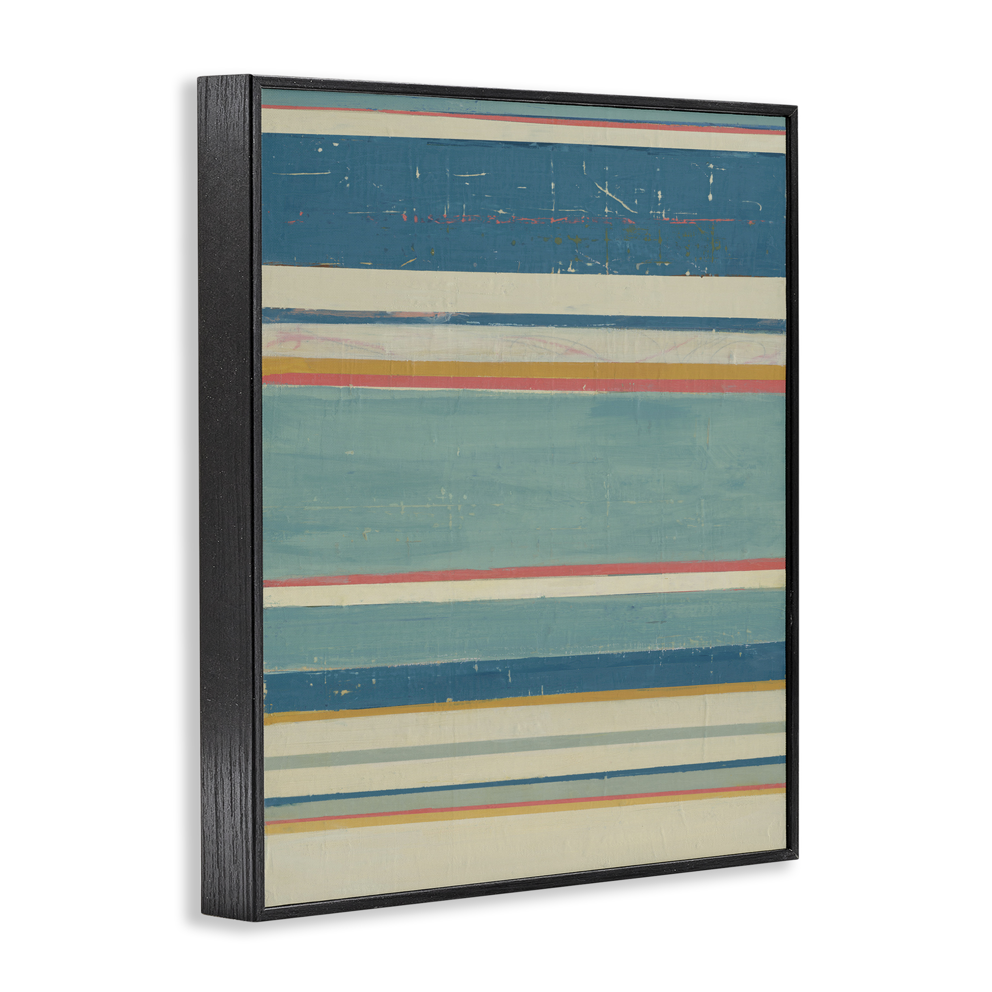 Stupell Industries Nautical Linear Pattern Abstract Painting Black Framed Art Print Wall Art, 11 x 14