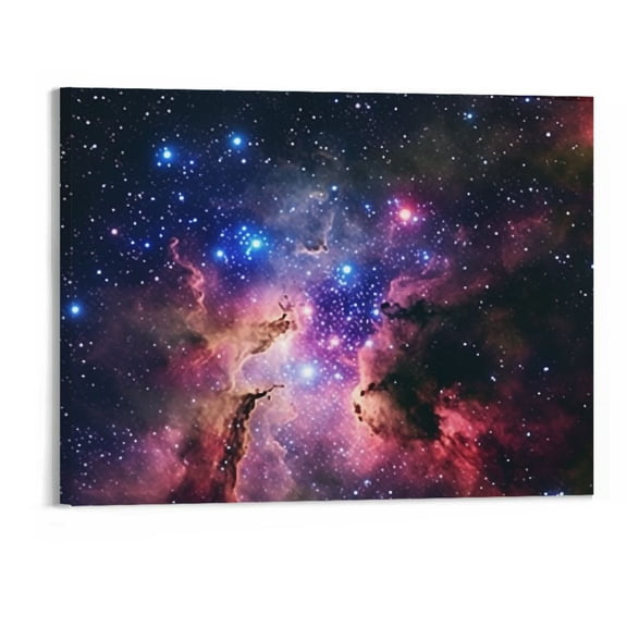 PRATYUS Space Decoration Galaxy Canvas Wall Art Picture 20x16in for Living Room Bedroom 20x16in