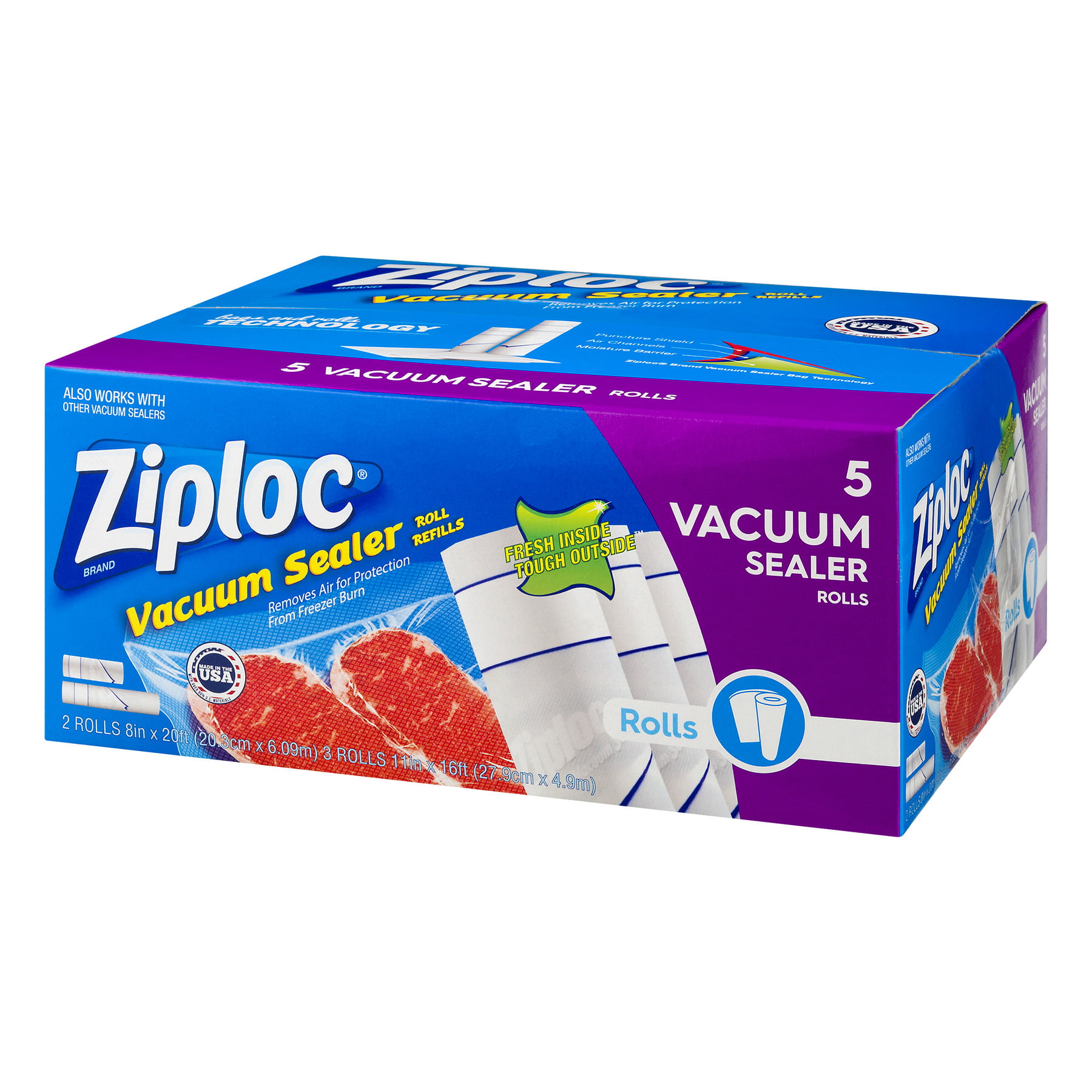Ziploc Sealer Vacuum Bag 8 In Qrt Roll