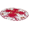 thumbnail image 4 of Christmas Candles, Bells and Poinsettia on Red Doily (24" Round), 4 of 4