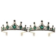 thumbnail image 4 of Masteelf 2pcs Exquisite Rhinestone Crown Wedding Bride Headdress Elegant Headwear Photography Props Party Hair Accessories for Women Female (Green and Golden), 4 of 8