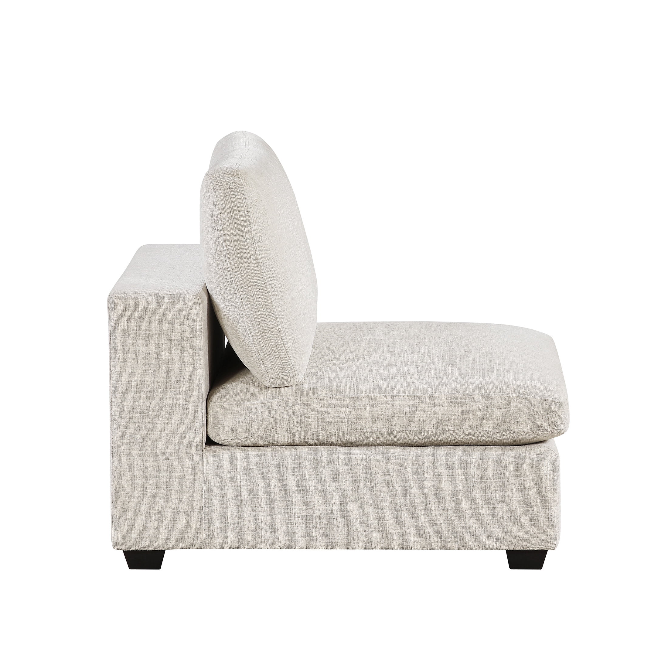 OakvillePark Crestiva Chenille Modular Unit-Armless Chair, Beige
