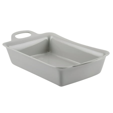 Rachael Ray Collection Stoneware Baker, 9-Inch x 13-Inch, Light Sea Salt Gray