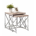 thumbnail image 1 of Monarch Specialties 2-Piece Natural/Chrome Nesting Tables Set, 1 of 2