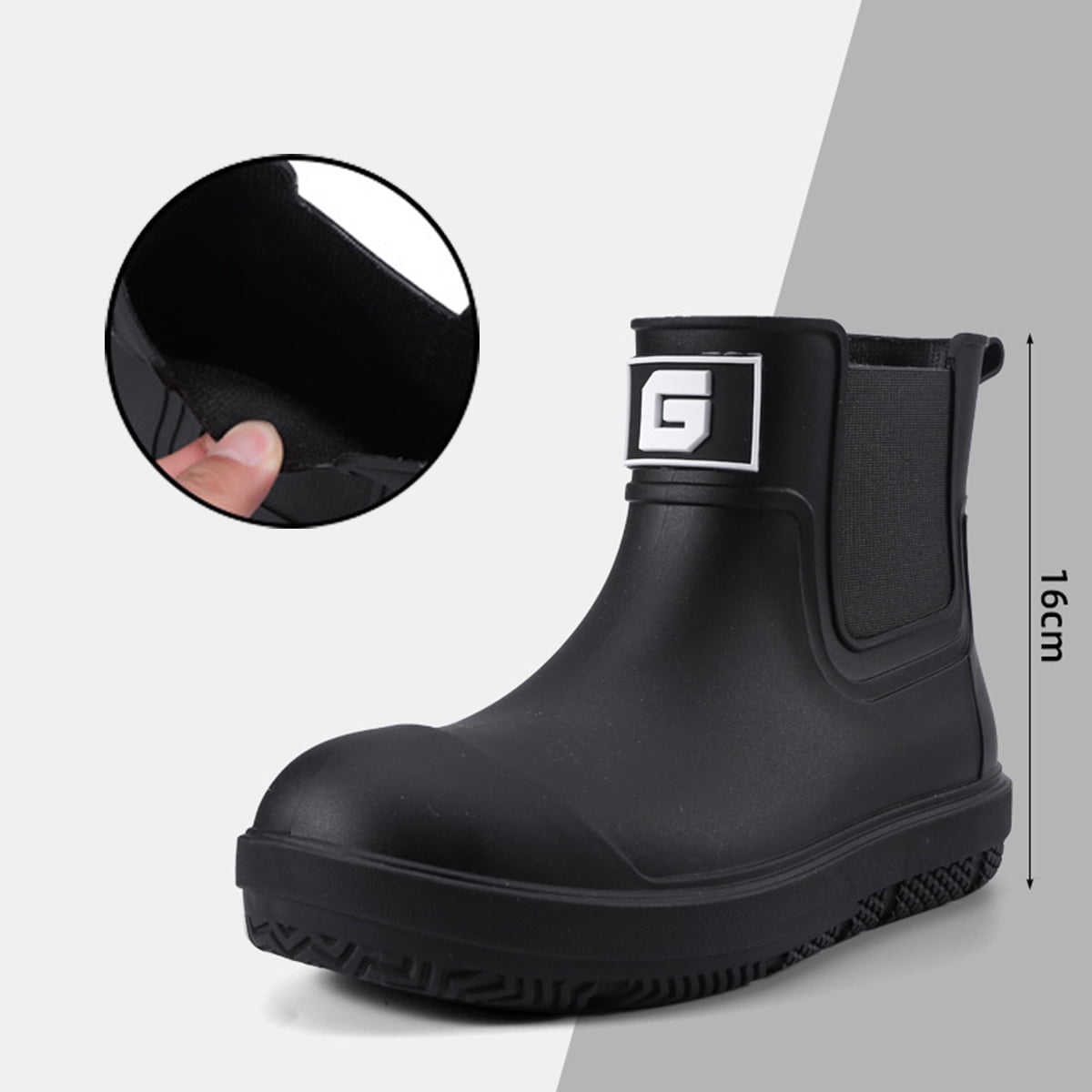 AUXDIQ Rain Boots Men Short Ankle Women Waterproof Rain Shoes Outdoor Garden Shoes
