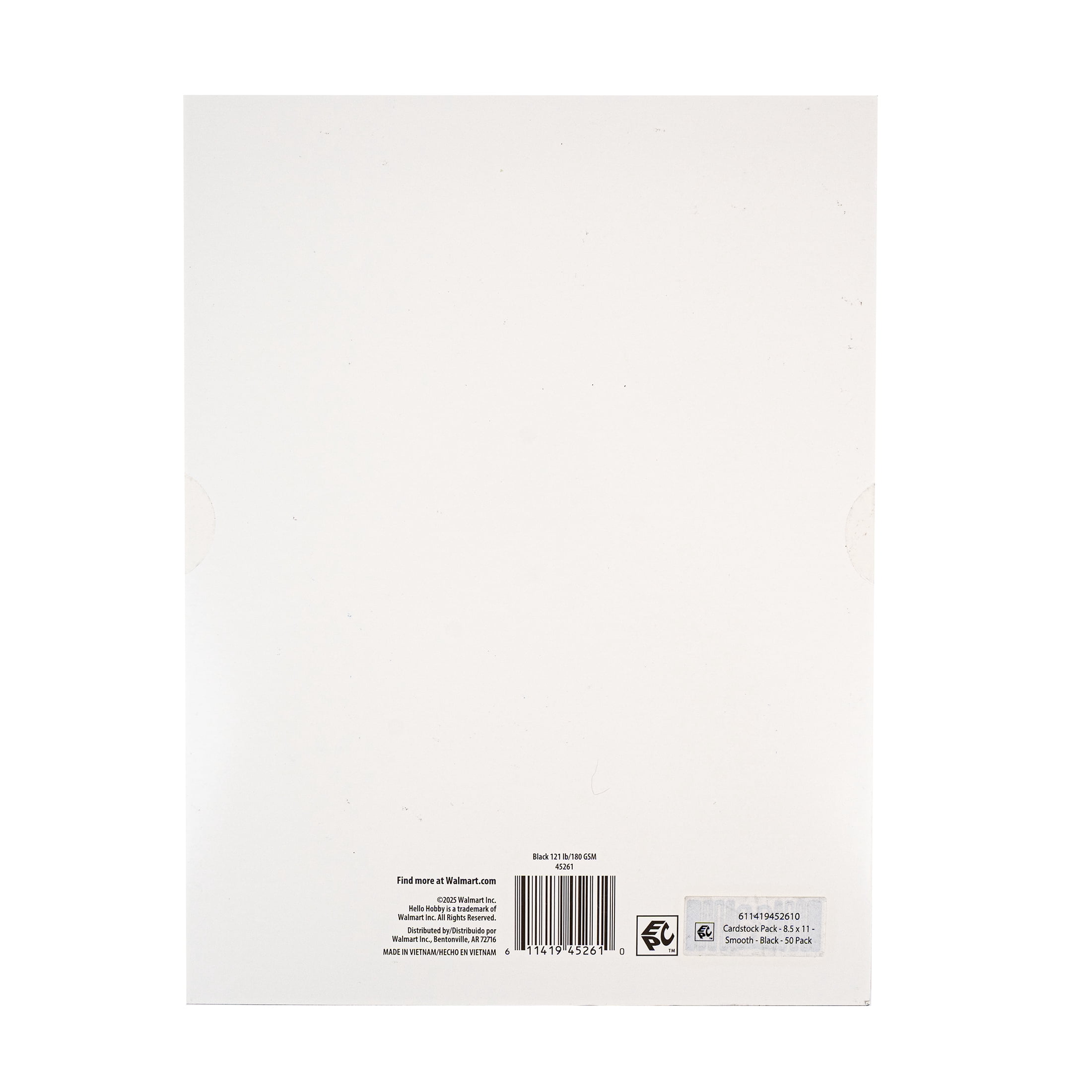 Cardstock Pack - 8.5 x 11 - Smooth - Black - 50 Pack