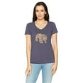 thumbnail image 1 of Hanes 00617914394097 Womens Pattern Elephant Short Sleeve V-Neck Tee, Navy Heather - Extra Large, 1 of 3