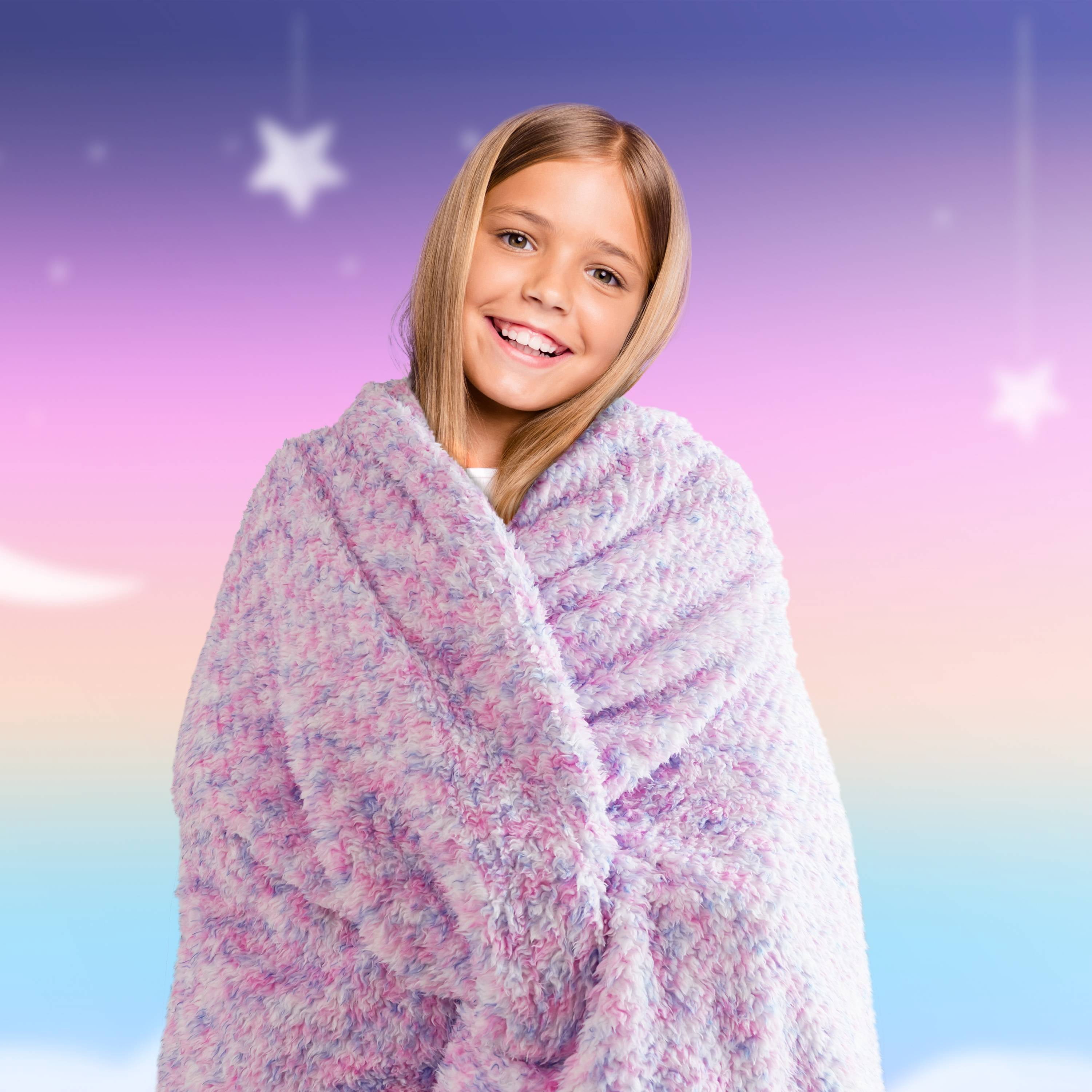 Your Zone Pink Polyester Faux Shearling Faux Sherling Blanket, Twin/Full, 72" X 90",  For Kids