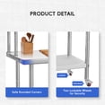 thumbnail image 6 of HOBLOC Stainless Steel Table with Overshelves, 30" X 24" Commercial Work Table with Double 30" X 12" Shelves, Metal Kitchen Prep Table & Shelving Combo, 6 of 9