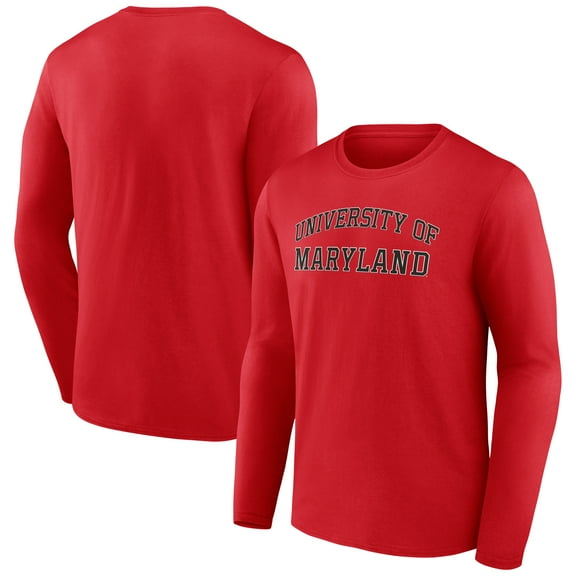 Men's Red Maryland Terrapins School Name Long Sleeve T-Shirt
