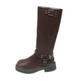 thumbnail image 5 of hzomhy Womens Mid Calf Boots Round Toe Side Zipper Mid Block Heel for Casual Daily and Fall Winter Wear, 5 of 9