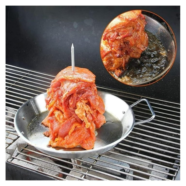 Gyro Pan with Skewer Gyro Pan with Skewer for Oven Gyro Cooking Plate Gyro Meat Pan Vertical Skewer Stainless Steel Vertical Skewer Pan For BBQ Kebabs C 9 in Walmart