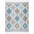 thumbnail image 4 of SAFAVIEH Saffron Cynarra Geometric Wool Area Rug, Ivory/Turquoise, 8' x 10', 4 of 5