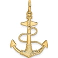 thumbnail image 4 of 14K Yellow Gold 3-D Textured Anchor With Rope And Shackle Bail Charm (43.4 X 21.7) Made In United States k7998, 4 of 5