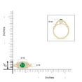 thumbnail image 5 of Angara Natural 0.24 Ct. Emerald with Diamond Halo Ring in 14K Yellow Gold for Women (Ring Size: 10.5), 5 of 10