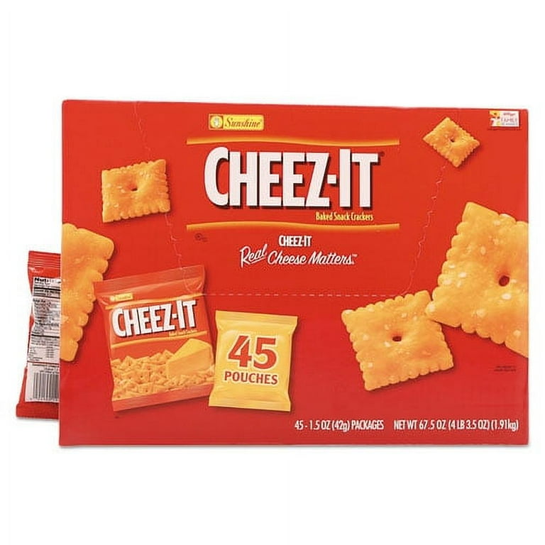 Cheez-it Crackers, Original, 1.5 oz Pack, 45 Packs/Carton Cheez-it Crackers, Original, 1.5 oz Pack, 45 Packs/Carton