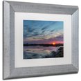 thumbnail image 2 of Trademark Fine Art 'Boundary Bay Sunset 2' Canvas Art by Pierre Leclerc, White Matte, Silver Frame, 2 of 4